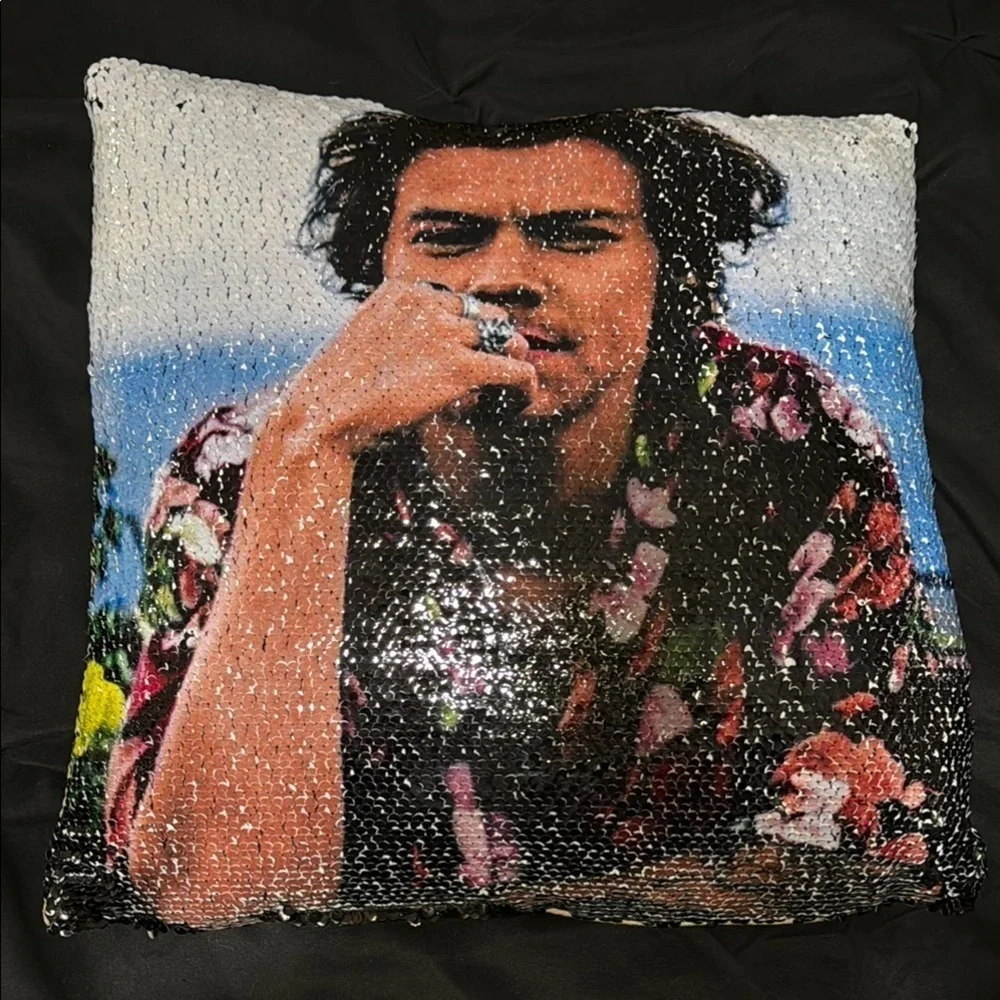 Harry Styles Sequin Pillow